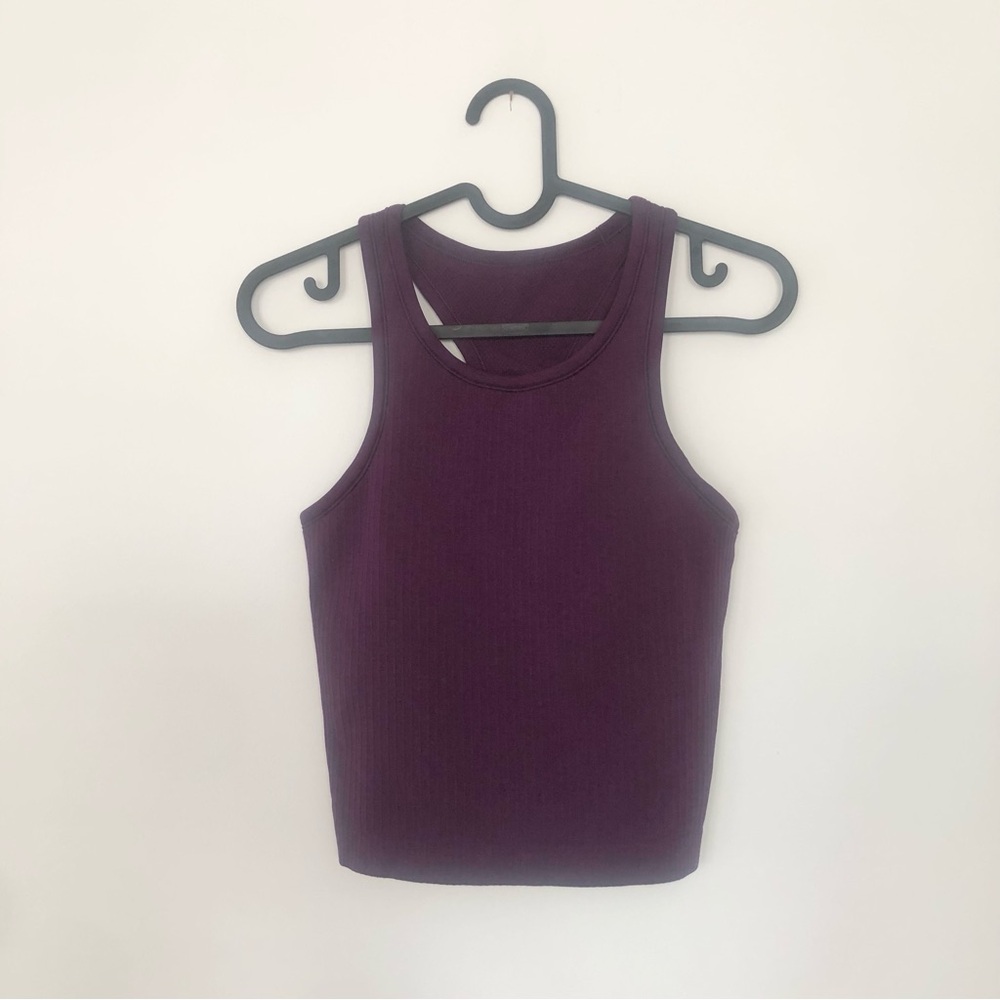 Lululemon Ebb to Street Racerback Cropped Tank Top Dark Purple Size 4